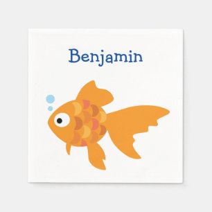 Friendly Gold Fish Illustration Napkin