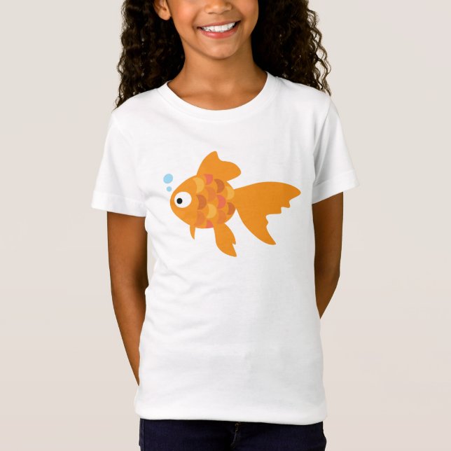 Friendly Gold Fish Illustration T-Shirt (Front)