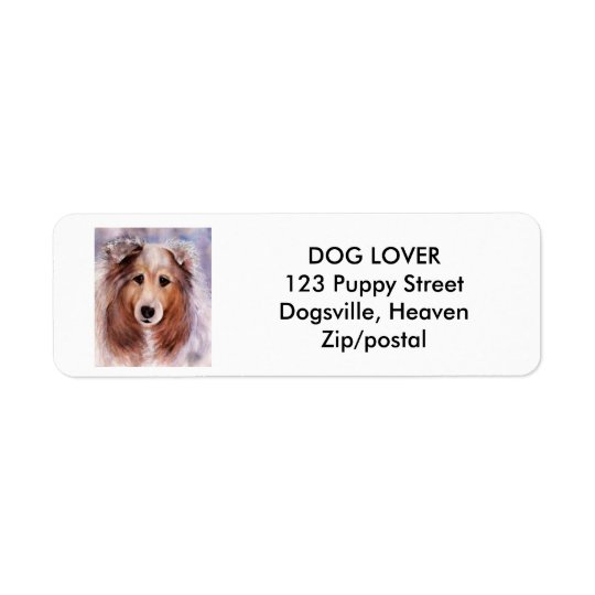 FRIENDLY GOLDEN COLLIE RETURN ADDRESS LABEL