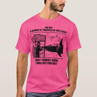 Friendly Great White Shark Cage Diving T-Shirt