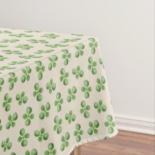 Friendly Green Succulent Leaves on Light Beige Tablecloth