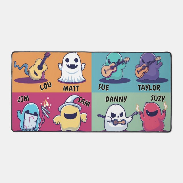 Friendly Halloween Ghosts Desk Mat (Front)