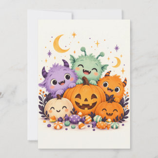 Friendly Halloween Monsters Card