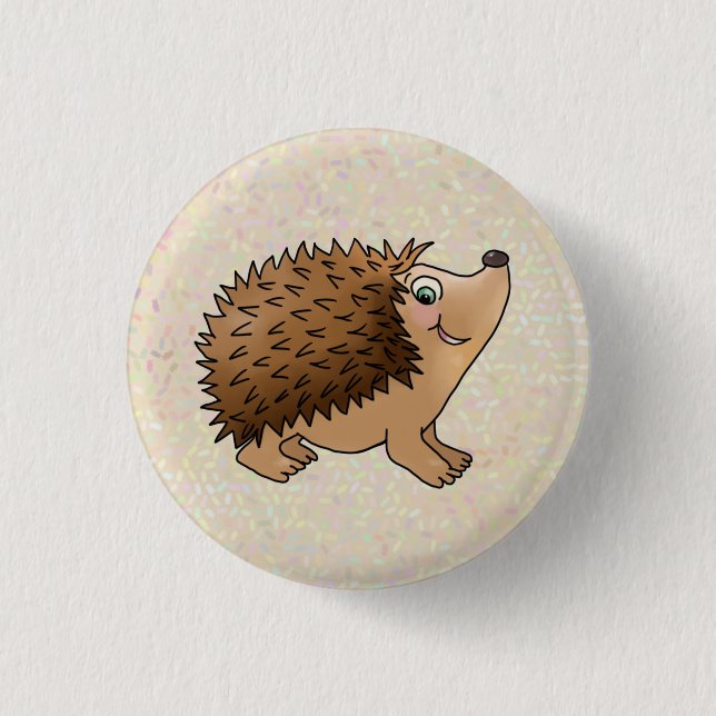 friendly hedgehog 3 cm round badge (Front)