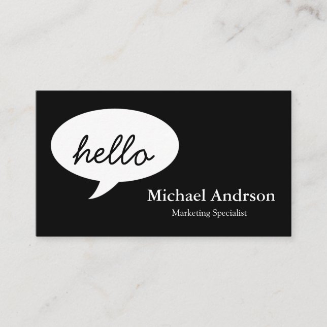 Friendly Hello Business Card (Front)