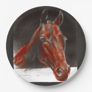 friendly horse paper plate
