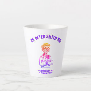 Friendly Internist Doctor Cartoon Healthcare Desig Latte Mug