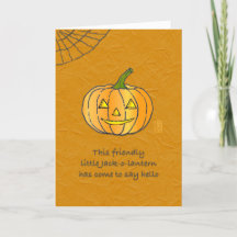 Friendly Jack-o-lantern Halloween Card
