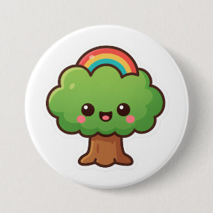 Friendly Kawaii Tree 7.5 Cm Round Badge