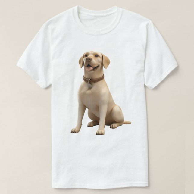 Friendly Labrador Retriever Cartoon T-Shirt (Design Front)
