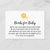 Friendly Lion Simple Book Request Insert Cards