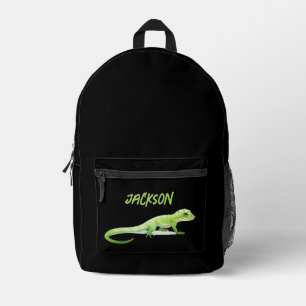 Friendly Lizard With Your Name Printed Backpack