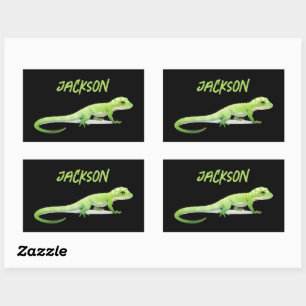 Friendly Lizard With Your Name Rectangular Sticker