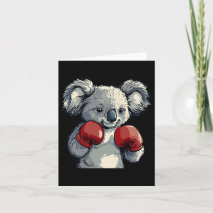 Friendly Looking Koala Bear With Funny Boxing Glov Card