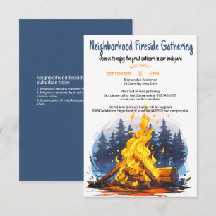 Friendly Neighbourhood Fireside Gathering  Invitation