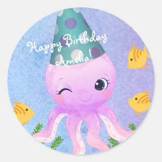 Friendly Octopus Sticker - Under the Sea birthday