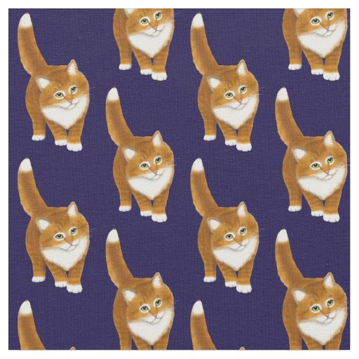 Friendly Orange Tabby Cat Fabric Zazzle