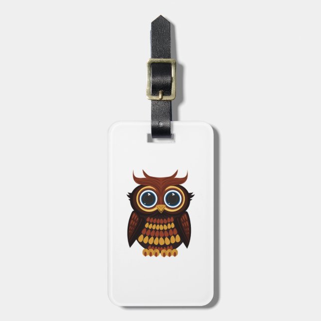 Friendly Owl Luggage Tag (Front Vertical)
