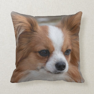Friendly Papillon Puppy Dog Cushion