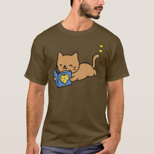 Friendly Pickleball hearts logo and cat reading T-Shirt