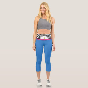 Friendly Pickleball logo - CUSTOMIZE COLORS - Capri Leggings