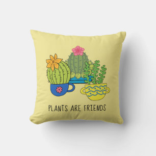 Friendly Plants Succulent Throw Pillow