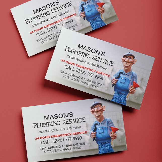 Friendly Plumbers & Plumbing Service Business Card (Creator Uploaded)