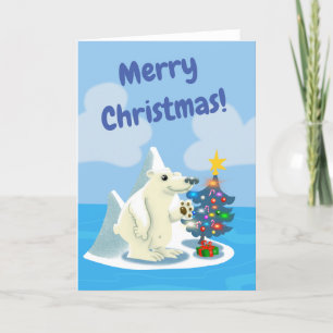 Friendly Polar Bear Holiday Card