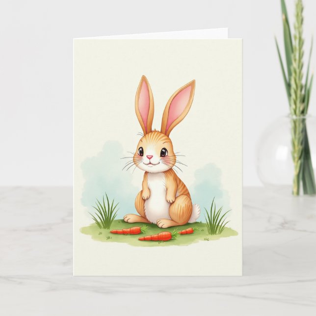 Friendly Rabbit Scene Card (Front)