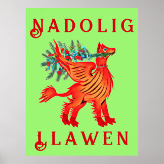Friendly Red Dragon or Griffon, add your text Poster