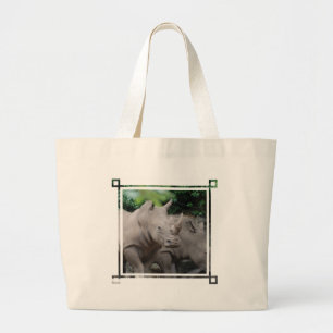 Friendly Rhino Large Tote Bag