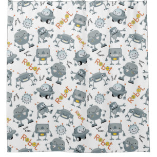 Friendly Robot Shower Curtain