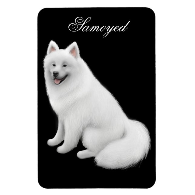 Friendly Samoyed Dog Premium Magnet (Vertical)