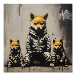 Friendly Shiba Inu Puppy Dogs  002 - Raimon Paladi Poster