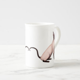 Friendly Siamese Cat Bone China Mug