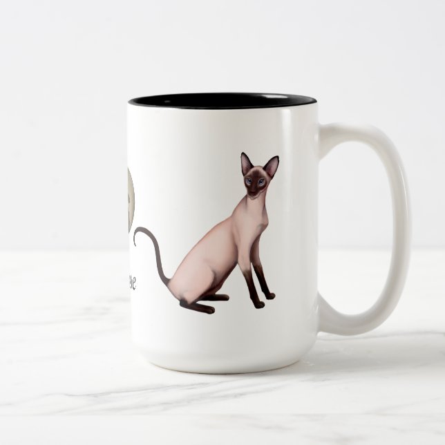 Friendly Siamese Cat Customisable  Mug (Right)