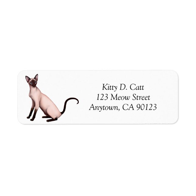 Friendly Siamese Cat Label (Front)