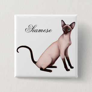 Friendly Siamese Cat Pin