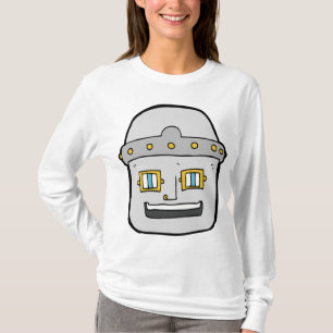Friendly Silver Robot Head T-Shirt