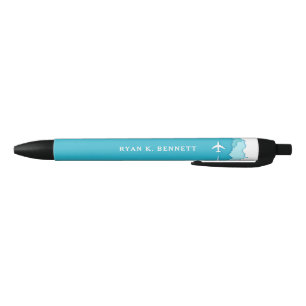 Friendly Skies   Custom Name  Black Ink Pen