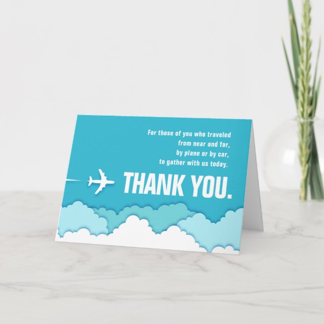 Friendly Skies | Distant Traveller Thank You Card (Front)
