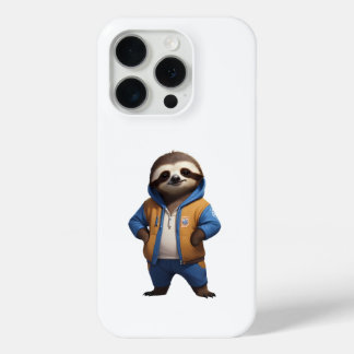 Friendly Sloth Illustration iPhone 15 Pro Case
