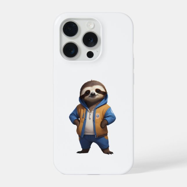 Friendly Sloth Illustration iPhone Case (Back)