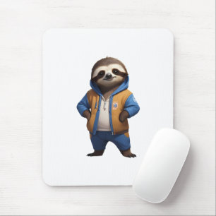 Friendly Sloth Illustration Mouse Mat