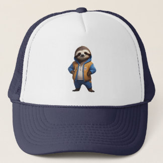 Friendly Sloth Illustration Trucker Hat