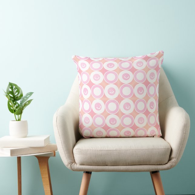 Friendly Smiles Peach Melba White  Cushion (Chair)