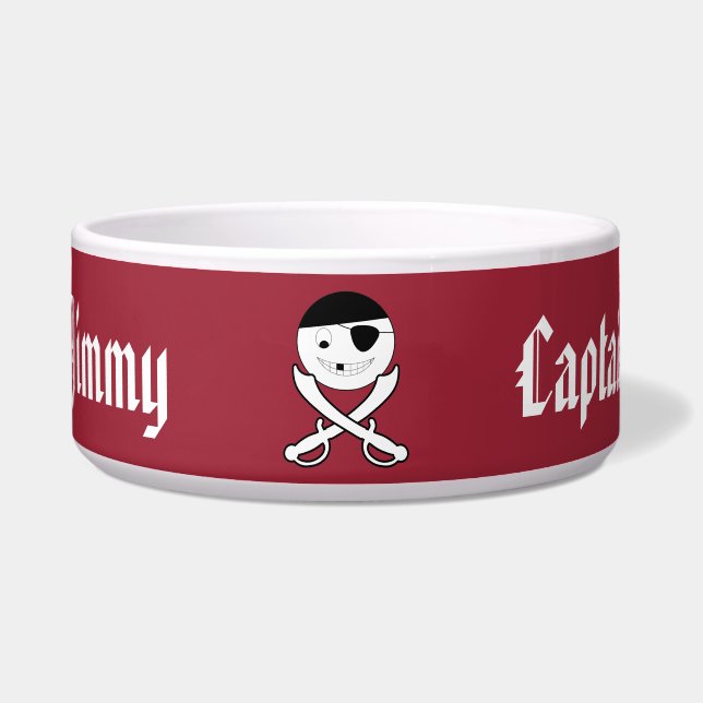 Friendly Smiling Pirate with Crossed Swords on Red (Front)