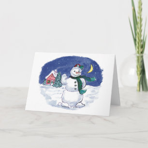 Friendly Snowman Greeting Card