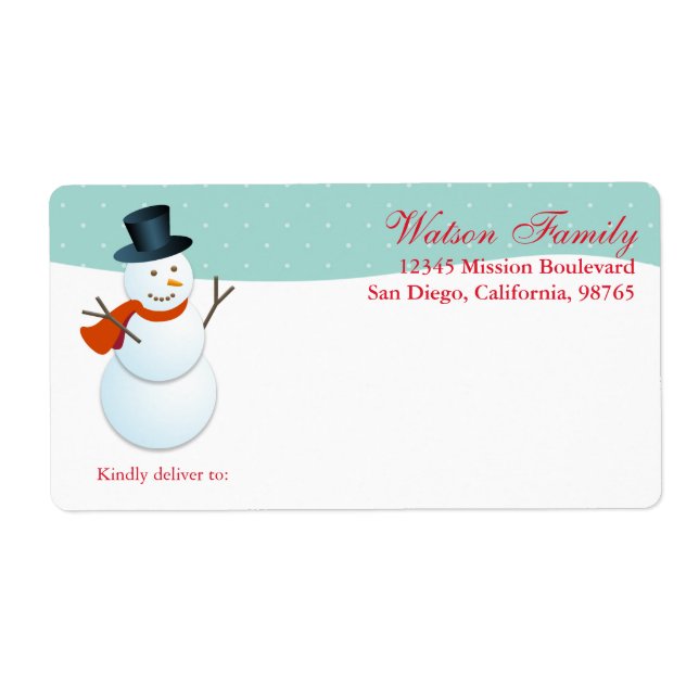 Friendly snowman north pole blue custom shipping (Front)