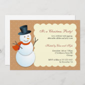 Friendly snowman north pole brown Christmas party Invitation (Front/Back)